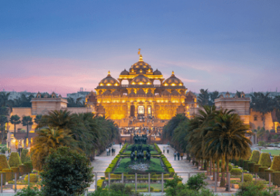 Delhi Akshardham Temple Evening